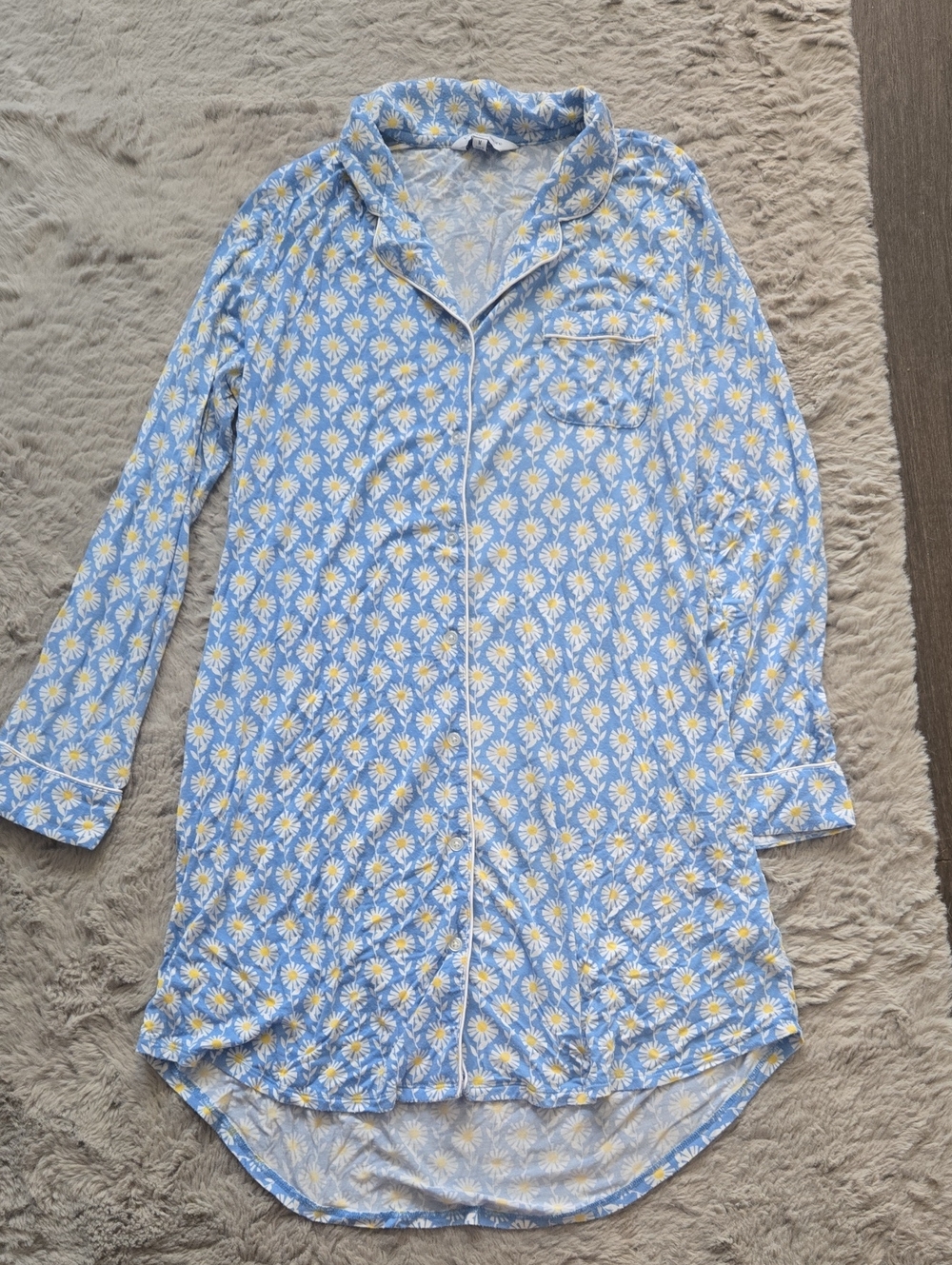 The Company Store Blue and Yellow Daisy Nightshirt